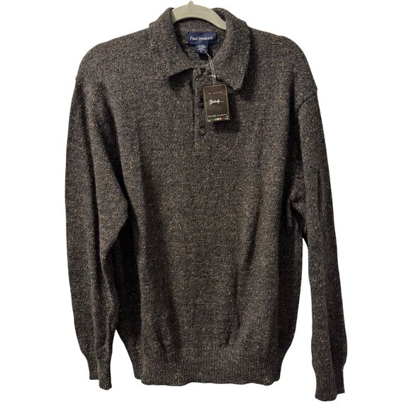 Paul Fredrick Mens Speckled Sweater Sz  Medium 71% Wool & 25% Alpaca. NWT - Picture 1 of 11